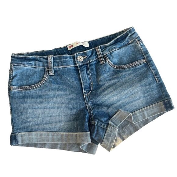 Levi's Other - Levi's Shorty Shorts Embroidered Jean Shorts Girls 16 Regular Blue